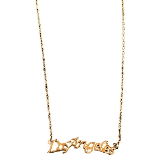 L.A. Hearts Jewelry - NWT L.A. Hearts Gold Tone Los Angeles Monogram Pendant Chain Necklace